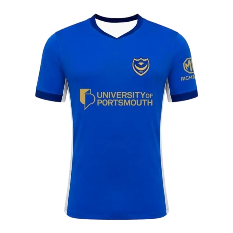 Neue 2026 Portsmouth FC 26-27 Saison Heim- & Auswärtstrikots – Atmungsaktive T-Shirts für Erwachsene & Kinder (Fanbekleidung / Familien-Matching) – Detail 5