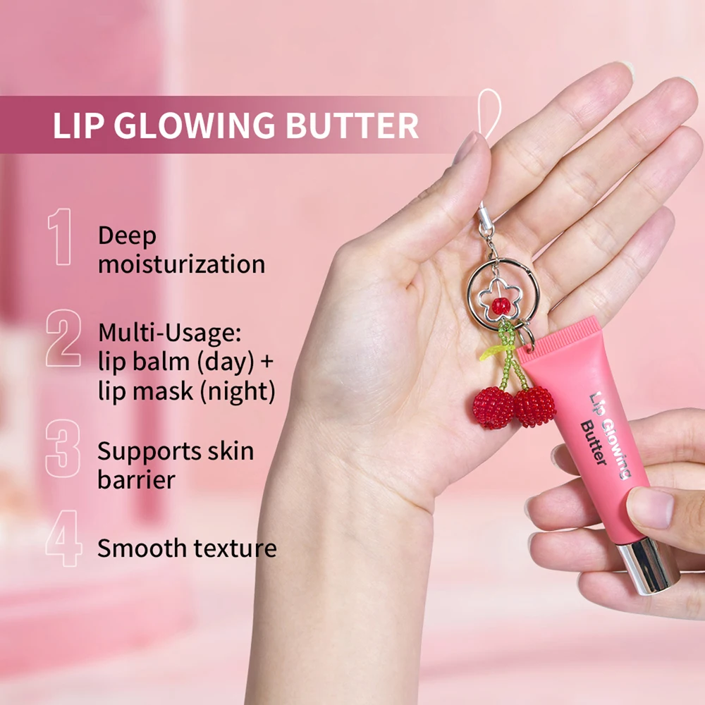 Brillo de labios llavero de labios para bolsa de teléfono accesorios de larga duración hidratante nutrir el cuidado de los labios maquillaje marrón rosa