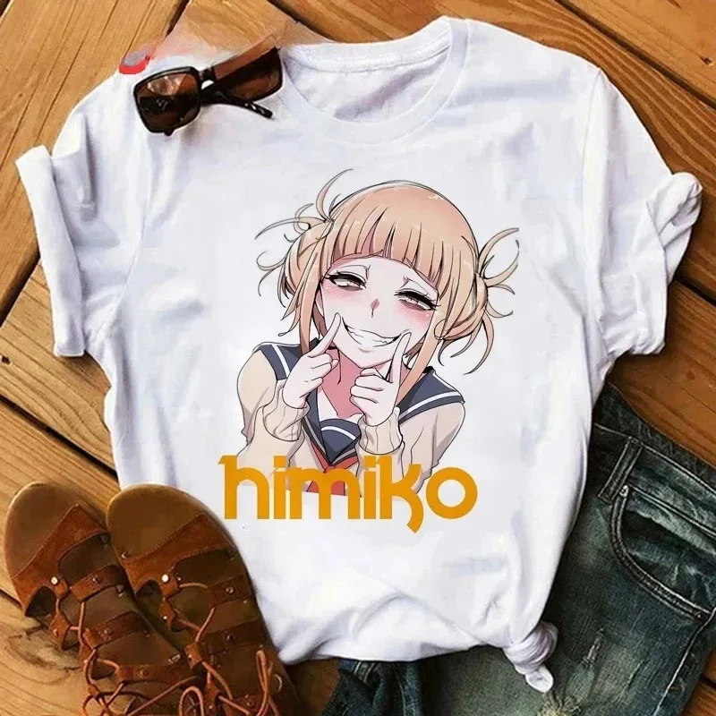 مضحك الجرافيك تي شيرت بلوزات على الموضة المرأة الأعلى انمي ياباني بطل الأكاديمية تي شيرت المرأة لطيف الكرتون الملابس الجمالية عادية