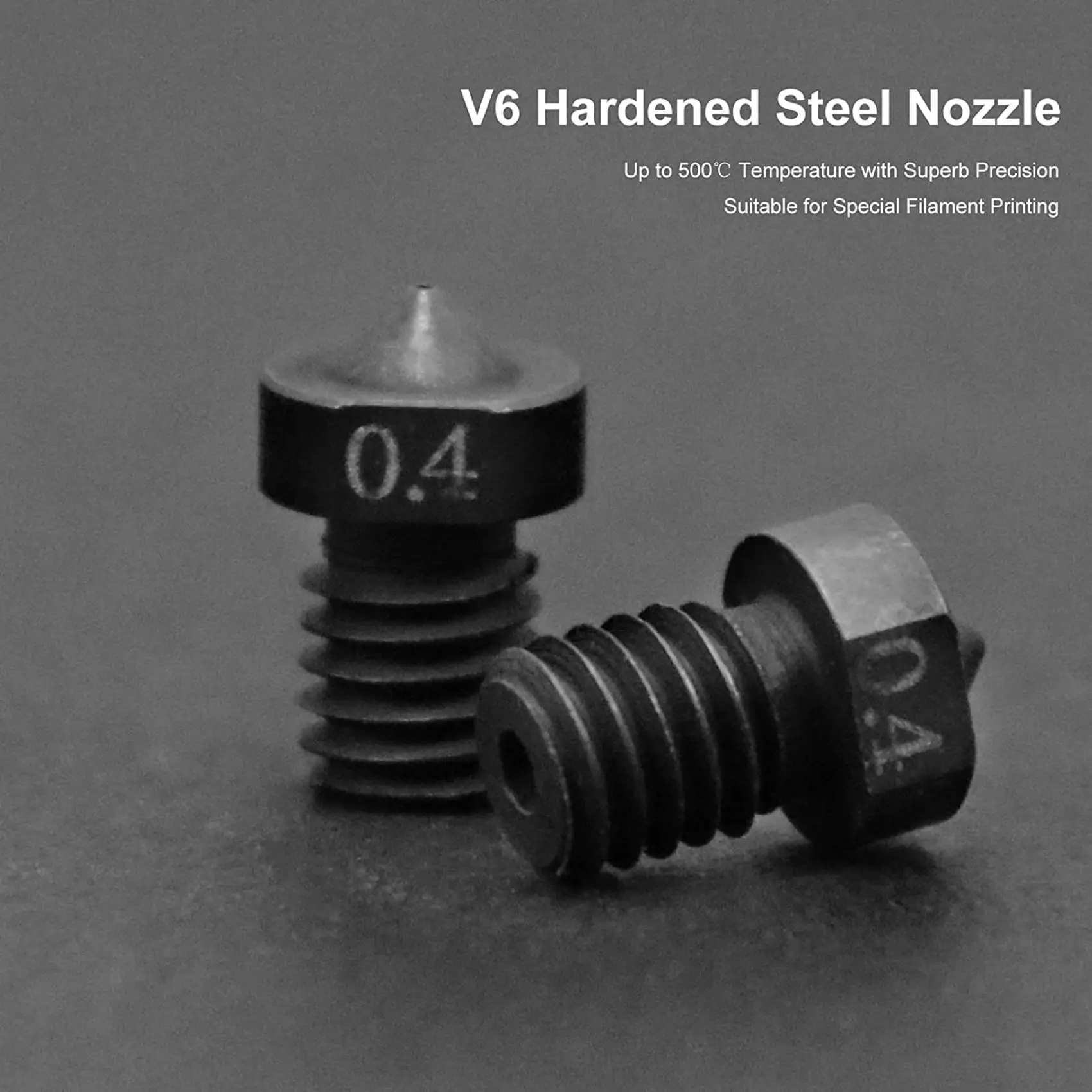 

GO-For Anycubic I3 Mega Hotend 12 В с 2 шт. закаленной стали 0,4 мм для насадок E3D V6 для экструдера Hotend с 3D-печатью
