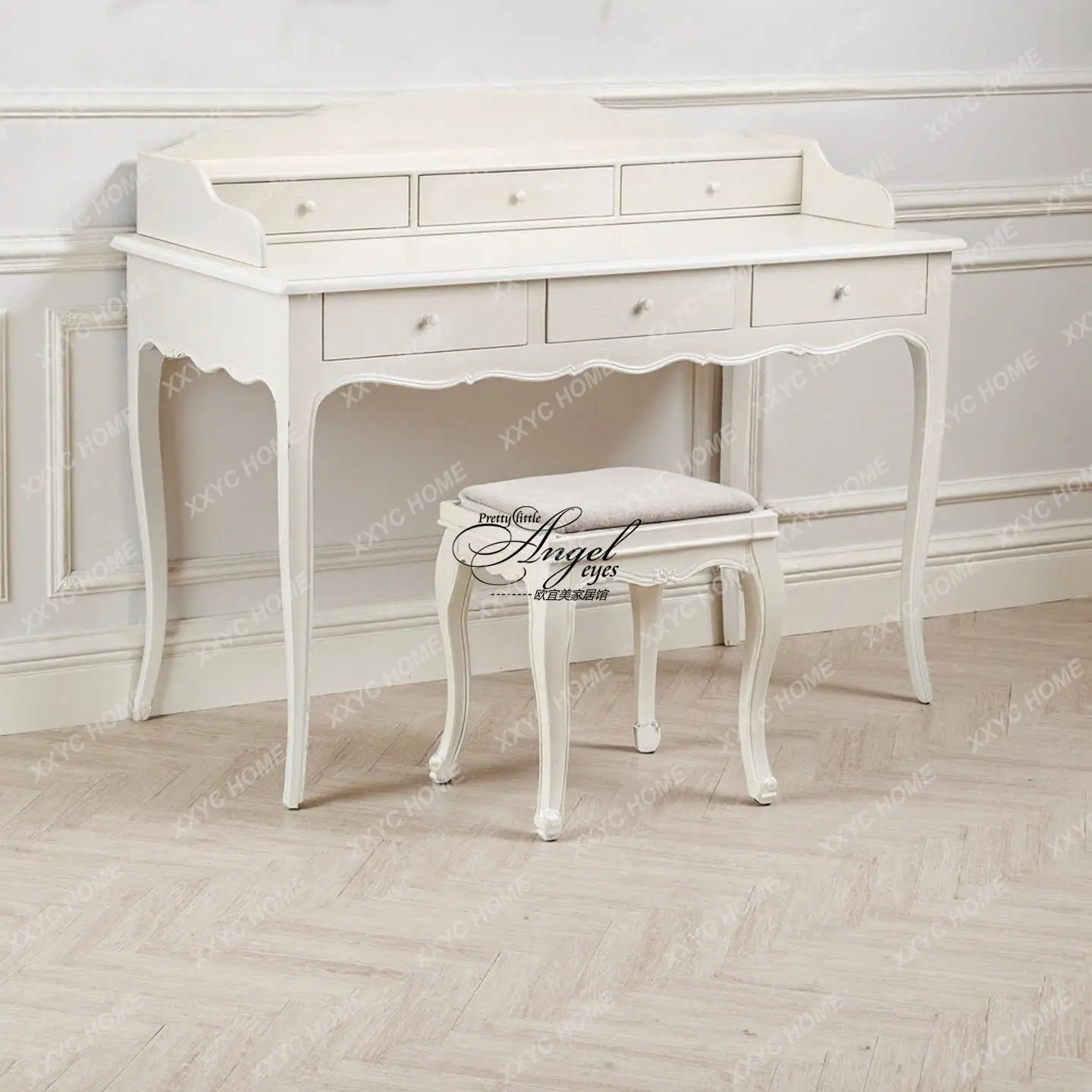 Rustic solid wood dresser antique bedroom little fairy makeup table modern fashion desk writing desk