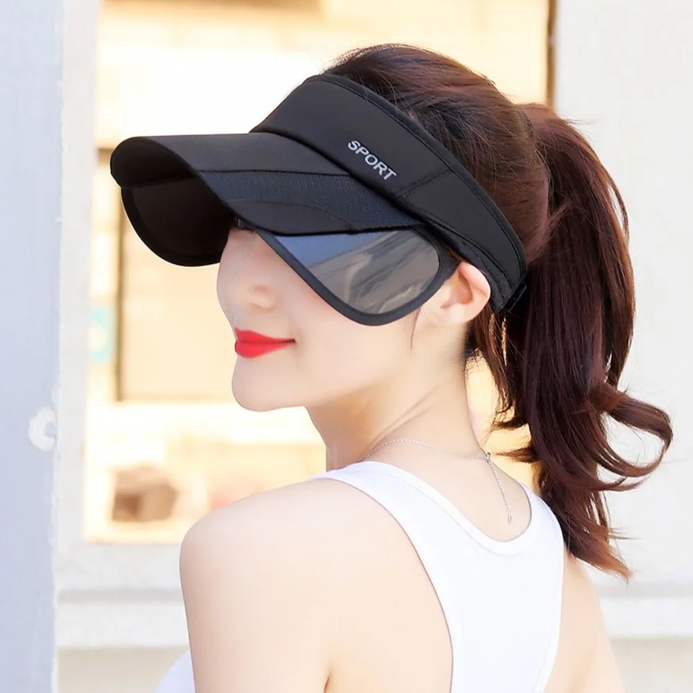 

Casual Scalable Sports Sun Hat Sunscreen UV Protection Empty Top Hat Wide Brim Golf Hat Summer Baseball Cap Mountaineering