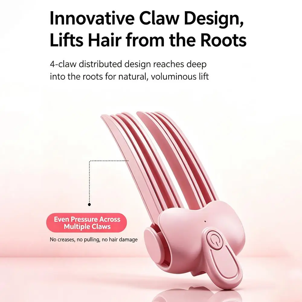 Kabellose Heiz-Root-Volumen-Clips, Anti-Verbrühungs-Haarwurzel-Flauschiger-Kamm für den Haaransatz, kabelloser Root-Lifter-Kamm für Zuhause und Friseursalon – Detail 21