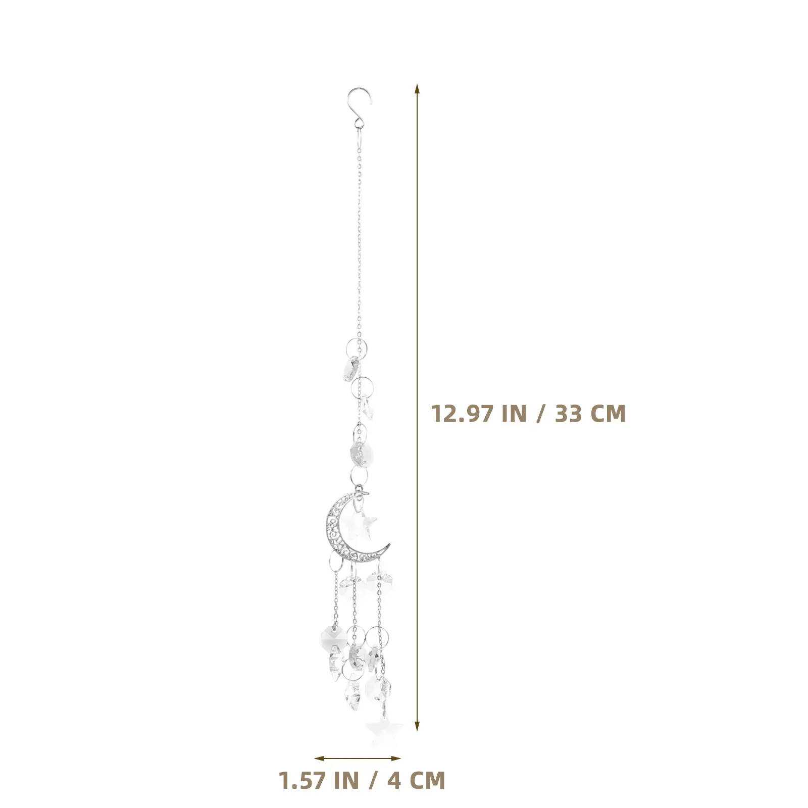 

Moon Shape Hanging Chime Decorative Craft Durable Retro Style Decoration Wall Door Café Restaurant Accessory Easy To