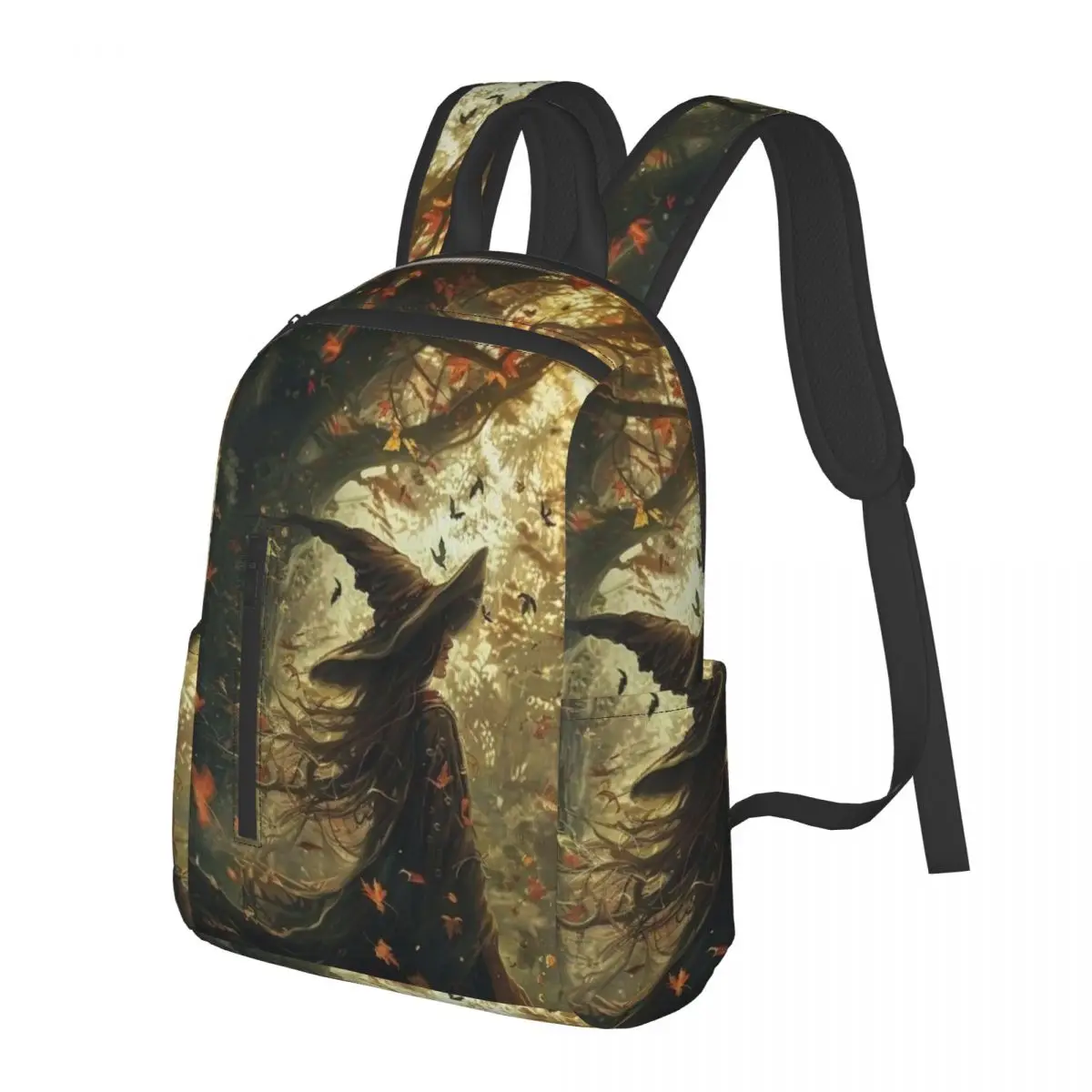 

Enchanted Forest Witch Student Backpack School Bag Hiking Travel Daypack for Boys Girls Bookbag Shoulder Bags