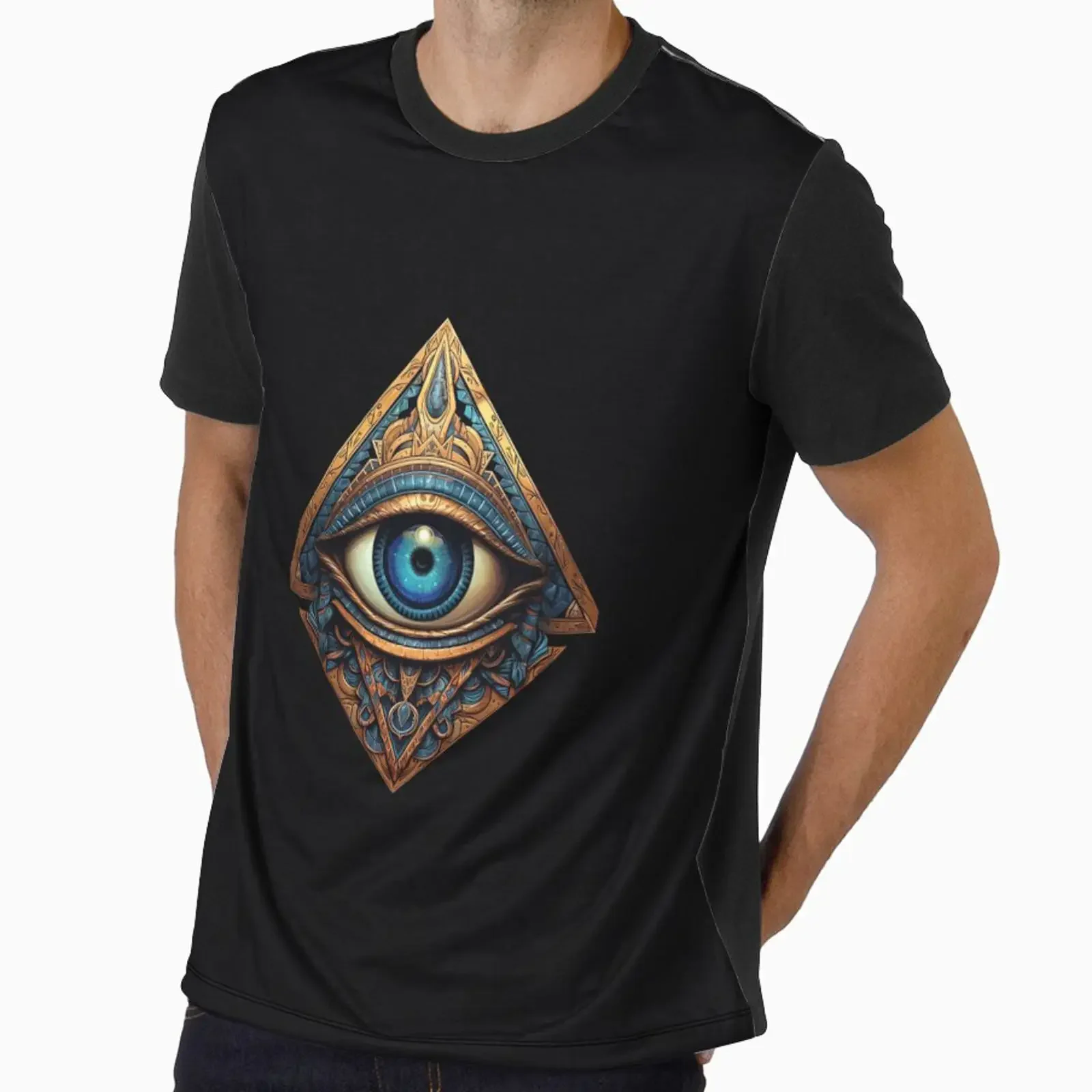Eye of Providence designed and sold by excelente vintage Washed Unisex fashion Comfortable graphic Breathable Slightly Casual