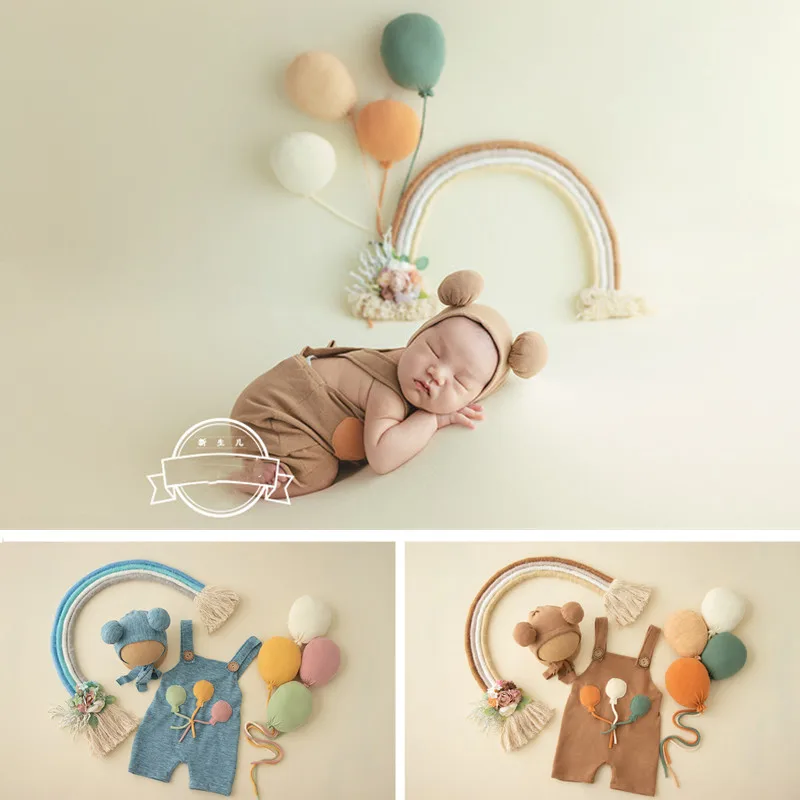 

Newborn Photography Outfit Boy Girl Soft Balloon Romper Hat Set Baby Photo Clothes Costume Infants Clothing Props Accessories