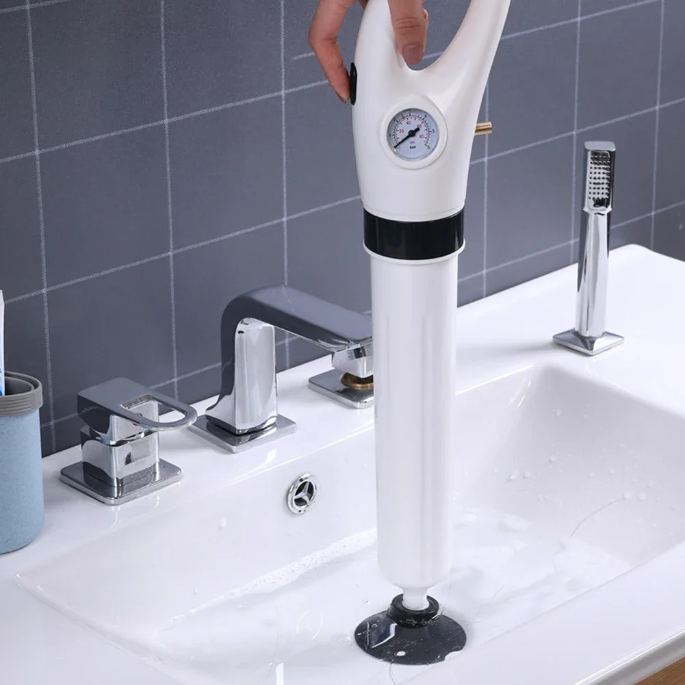 High Pressure Toilet Plunger Drain Blaster Sewage Pipe Dispenser Air Drain Cleaner Toilet Drill Gun Manual Pneumatic Dredge Tool