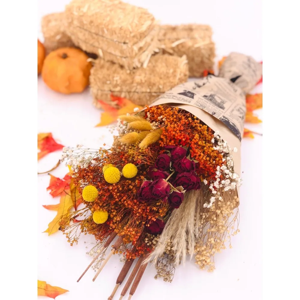 Dried Flowers Fall Bouquet, Everlasting Autumn Arrangement,Beautiful Thanksgiving,Home Decor,Dried Flowers