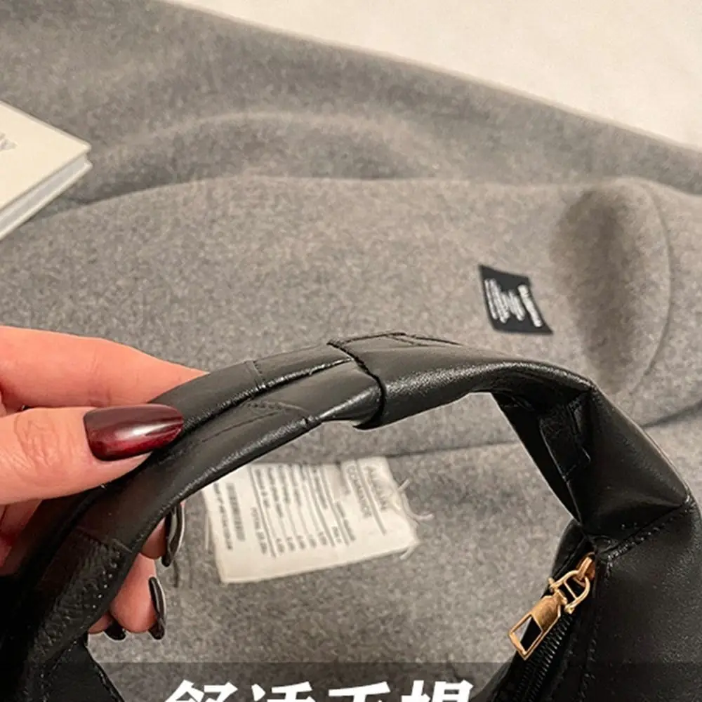 أزياء بو نسج حقيبة مبطن نمط الأحمر بو الجلود حقيبة يد عصرية حقيبة الهلال الأسود يشكلون حقيبة #3