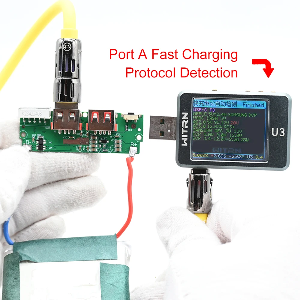 22.5W Fast Charging Power Bank Motherboard  Digital Display for Ternary Lithium Battery PD QC Quick Charge Module TFT Color