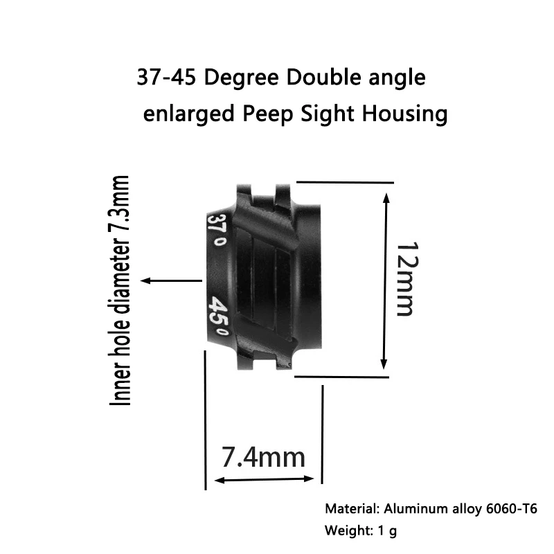 1pc 37-45 Degree Compound Bow Peep Sight Housing for Archery Shooting  Accessories