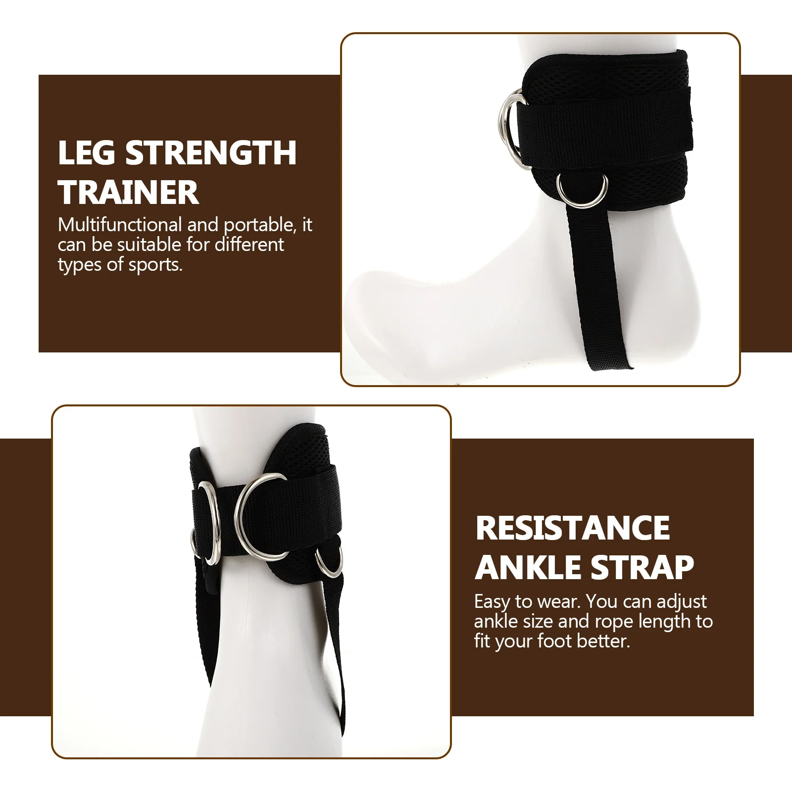 

Fitness Ankle Straps Adjustable For Leg Hip Workout Home Gym Exercise Indoor Fitness Accessories Ankle Cuff Puller Band