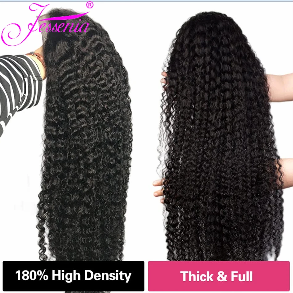 13x6 Glueless 230 Density Brazilian Deep Wave Curly HD 360 Lace Frontal Human Hair Wig Preplucked Best Hair Water Wig