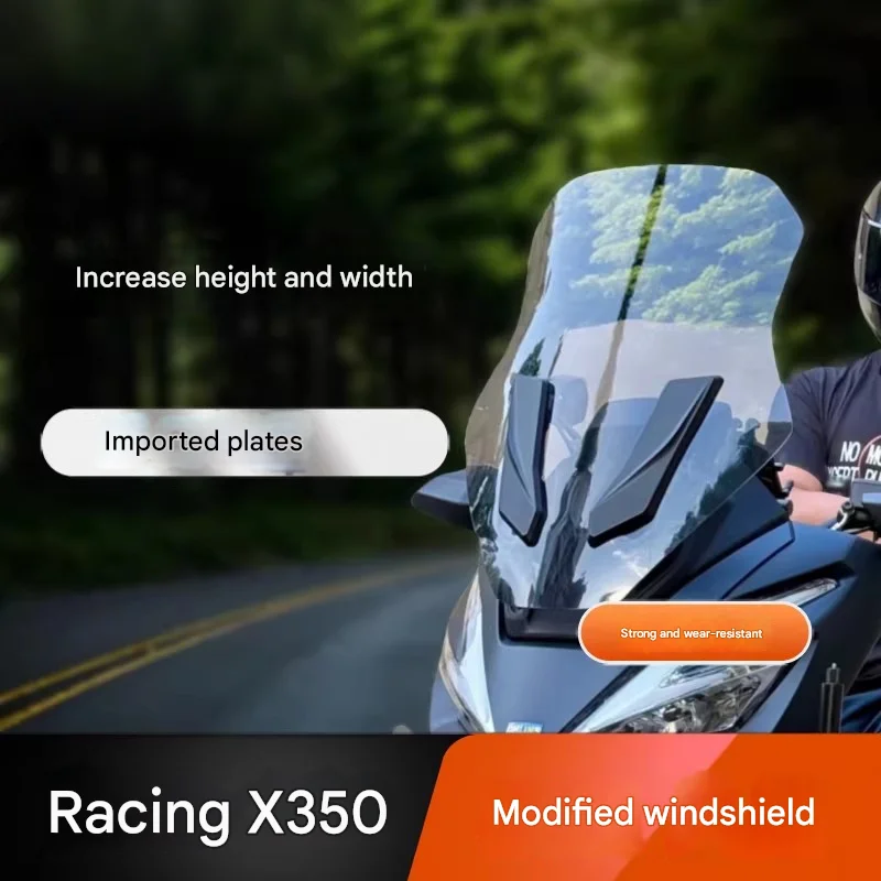 FOR Kymco Xciting X350 Front wind deflector, made of high-toughness PC material. It resists impacts from flying road debris