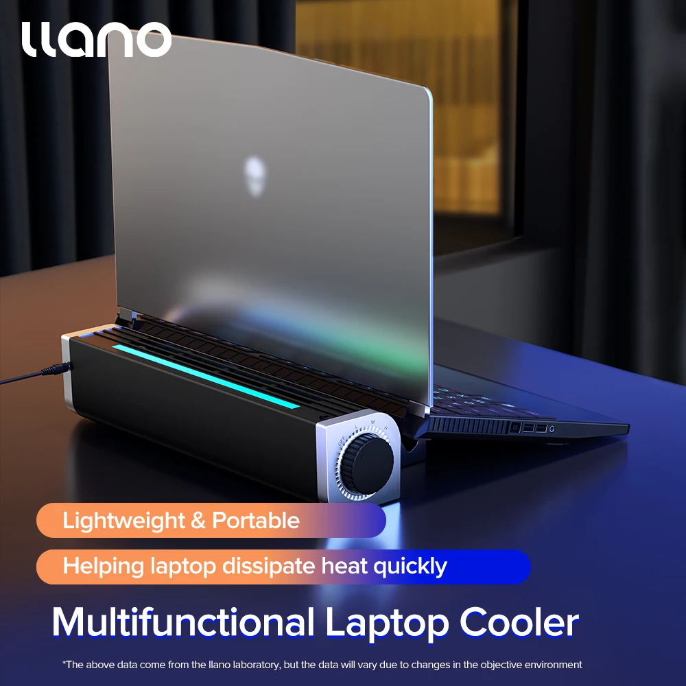 llano Laptop Cooling Fan Adjustable Stand Portable Notebook Cooler