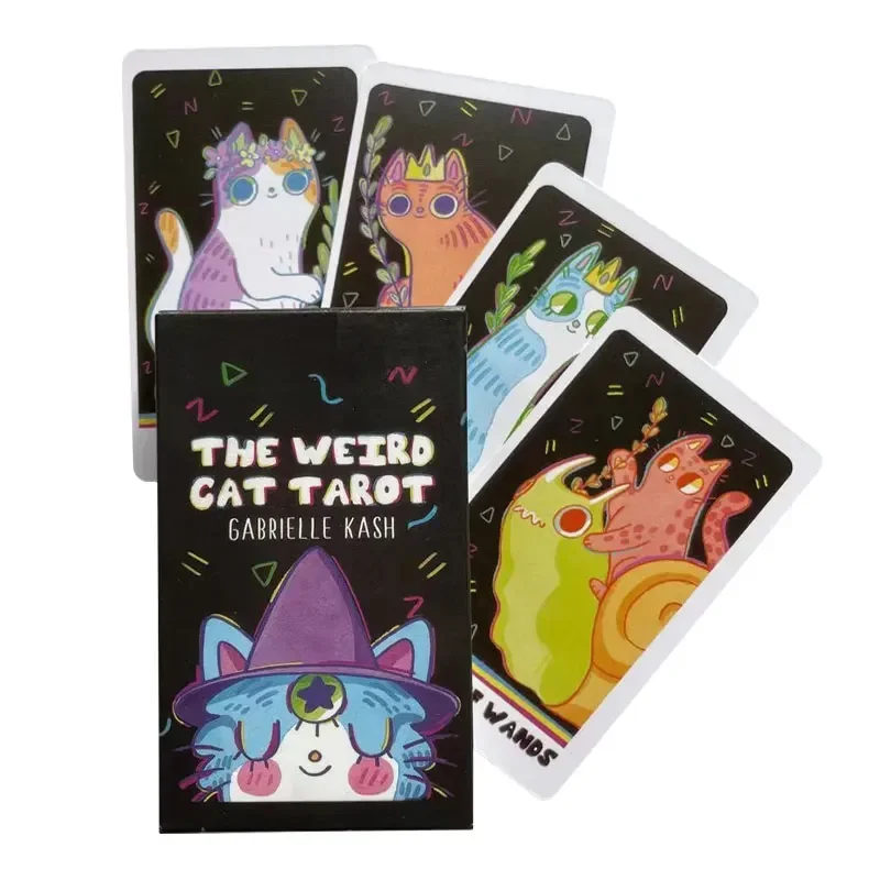 

The Weird Cat Tarot English Card Game Divination Game Gift Board Table Game Oracles and Divination Party Easy Tarot Board game