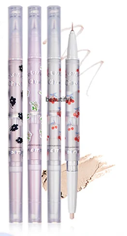 Flortte Double-Headed Eye Shadow Pen Eye Shadow Eyeliner Glue Pen Fine Three-Dimensional Brightening