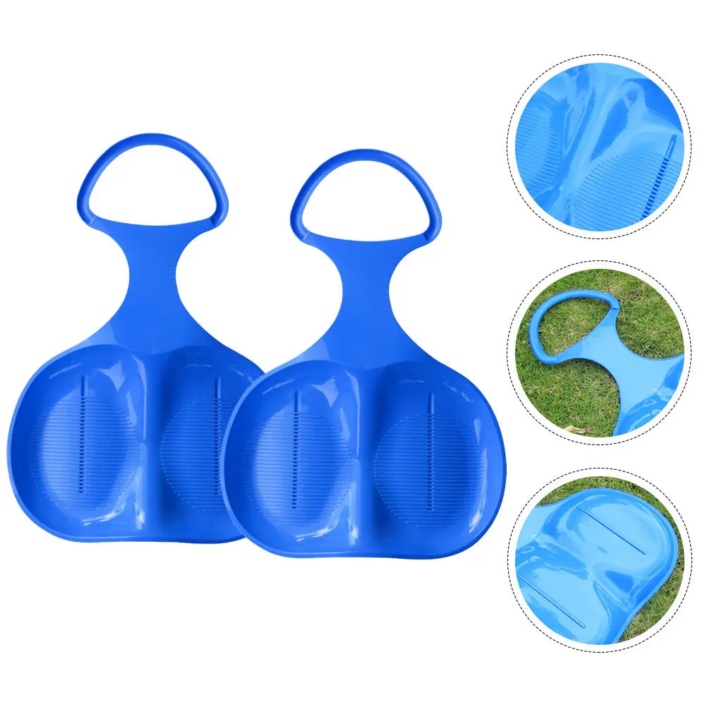 

2pcs Portable Grass-Sliding Board Thickened Sand-Sliding Sheet Outdoor Ski Board For Hdpe Durable Compact Anti-Slip Handle