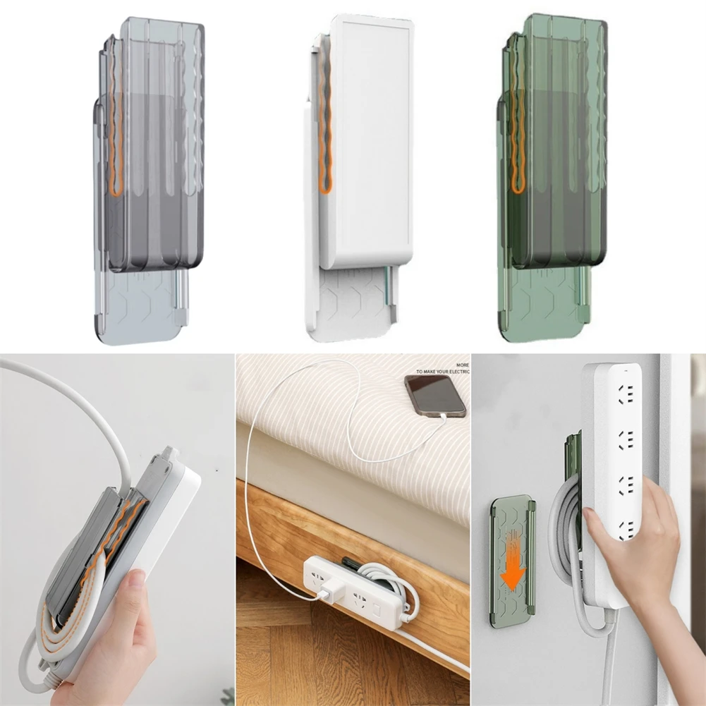 

Wall-mounted Cable Organizer Punch-free Design Space-saving Organization Versatile Socket Holder Organizer For Offices Kitchens