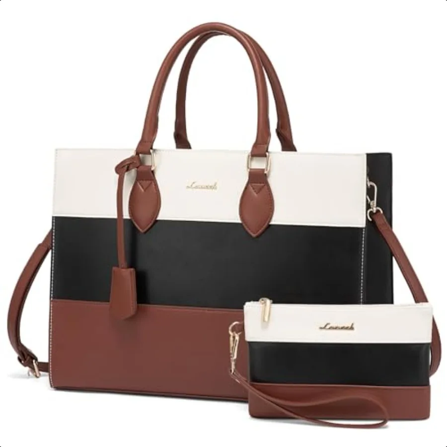 

Laptop Tote Bag for Women 15.6 Inch Work Bags Waterproof Computer Bags with Clutch Purse Large Capacity Menger Bag for Teacher