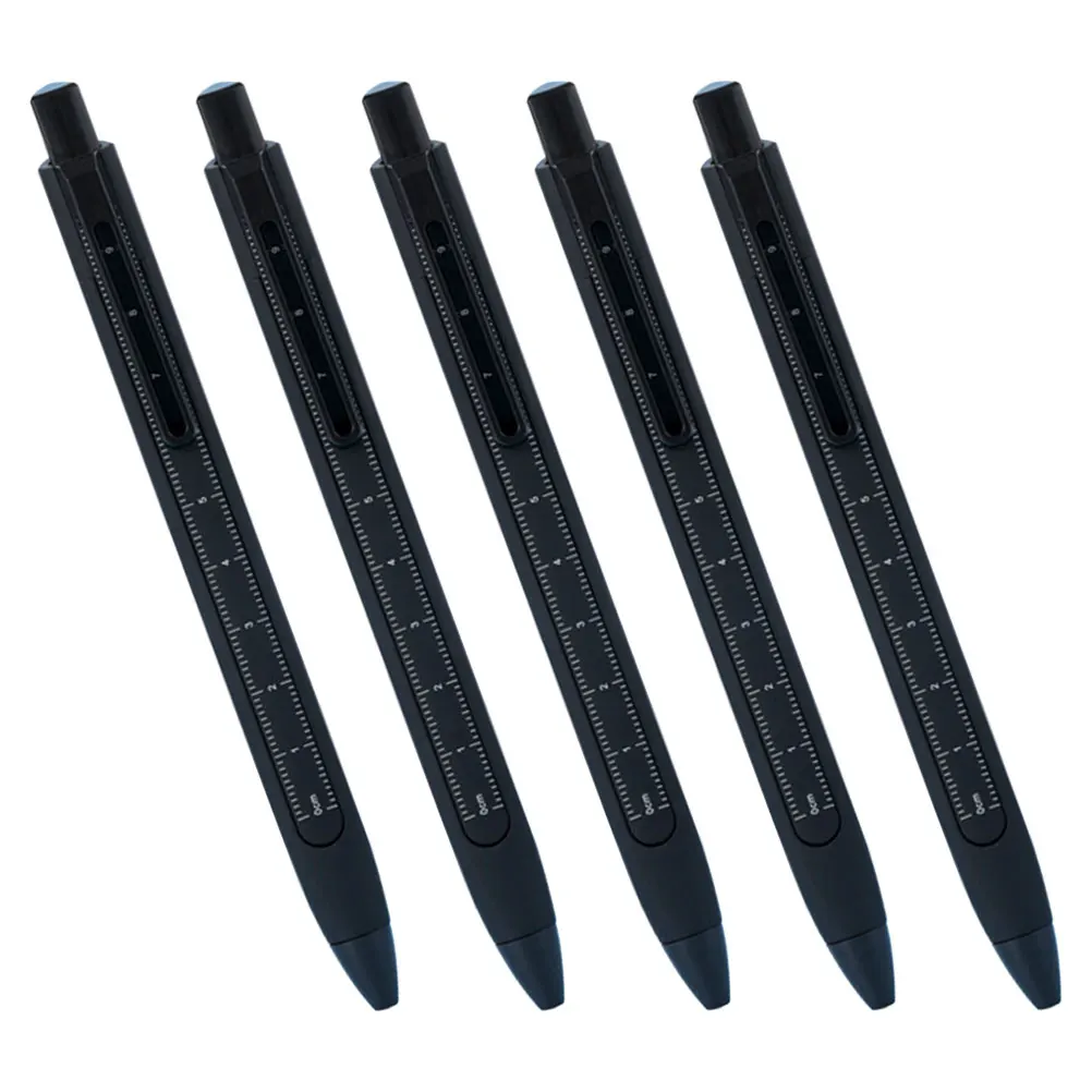 

5Pcs Portable Gel Pens Ruler Design Multi Function Writing Pens Student Office Signature Exam Gift Writing Pen