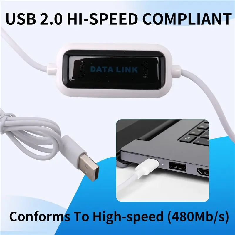 USB PC To PC Online Share Sync Link Net Direct Data File Transfer Bridge LED Cable Easy Copy Between 2 Computer