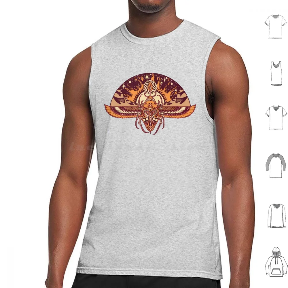 Space Scarab Tank Tops Print Cotton Scarab Beetle All Seeing Eye Eye Third Eye Vision Trip Trippy Mystical Mystic