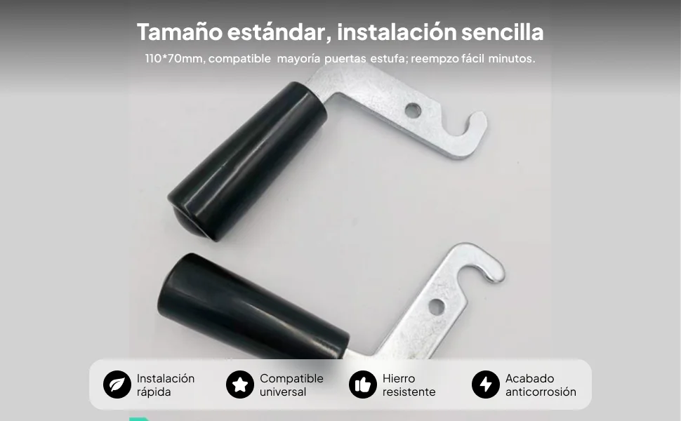 Iron Fireplace Door Handle Heat Resistant Metal Replacement Handle Accessory for Rotary Fireplace Ventilation Grille