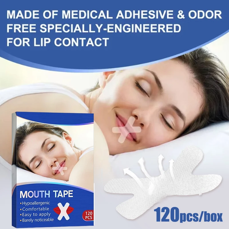 120Pcs Sleep Strip Mouth Tape For Snoring For Better Nose Breathing Improved Nighttime Sleeping Less Mouth Breath And Snore