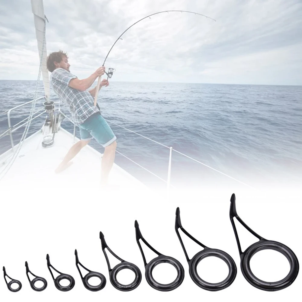 8 Size Fishing Accessories Repair Kit Set Eye Guide Fishing Pole Circle Ring Fishing Rod Guide Tip Wire Loop