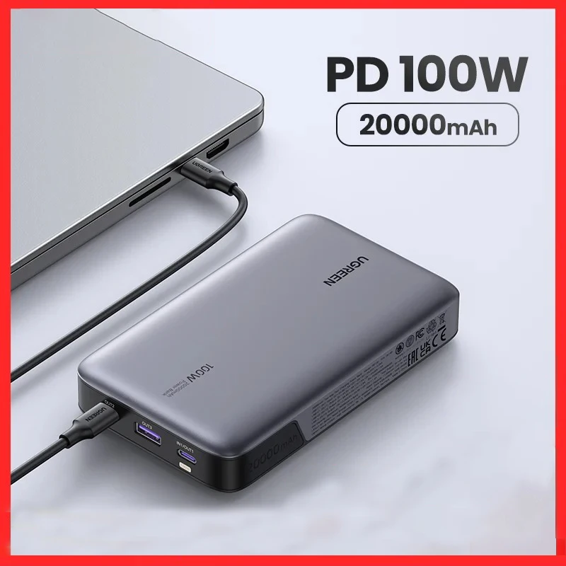 

20000mAh Power Bank And 100W Portable PD Fast Charging PowerBank for iPhone 15 Laptop Notebook Fast Charge External Battery