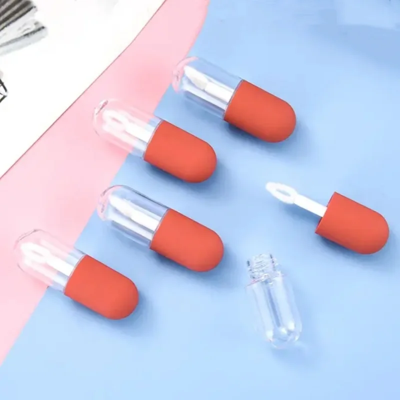 1/3pcs Refillable Mini Lip Gloss Tubes Cute Capsule-Shaped Lipstick Sample Bottles for DIY Lip Oil Travel-Friendly Makeup Tools