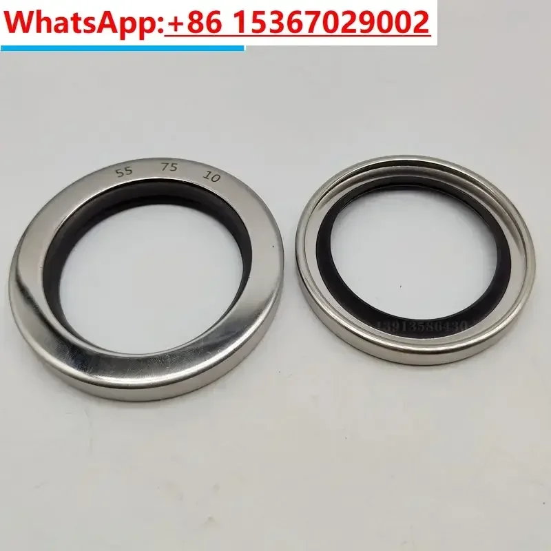 2PCS  PTFE stainless steel 35 40 42 47 50 55 56 60 65 7 8 10 12 14 air compressor oil seal