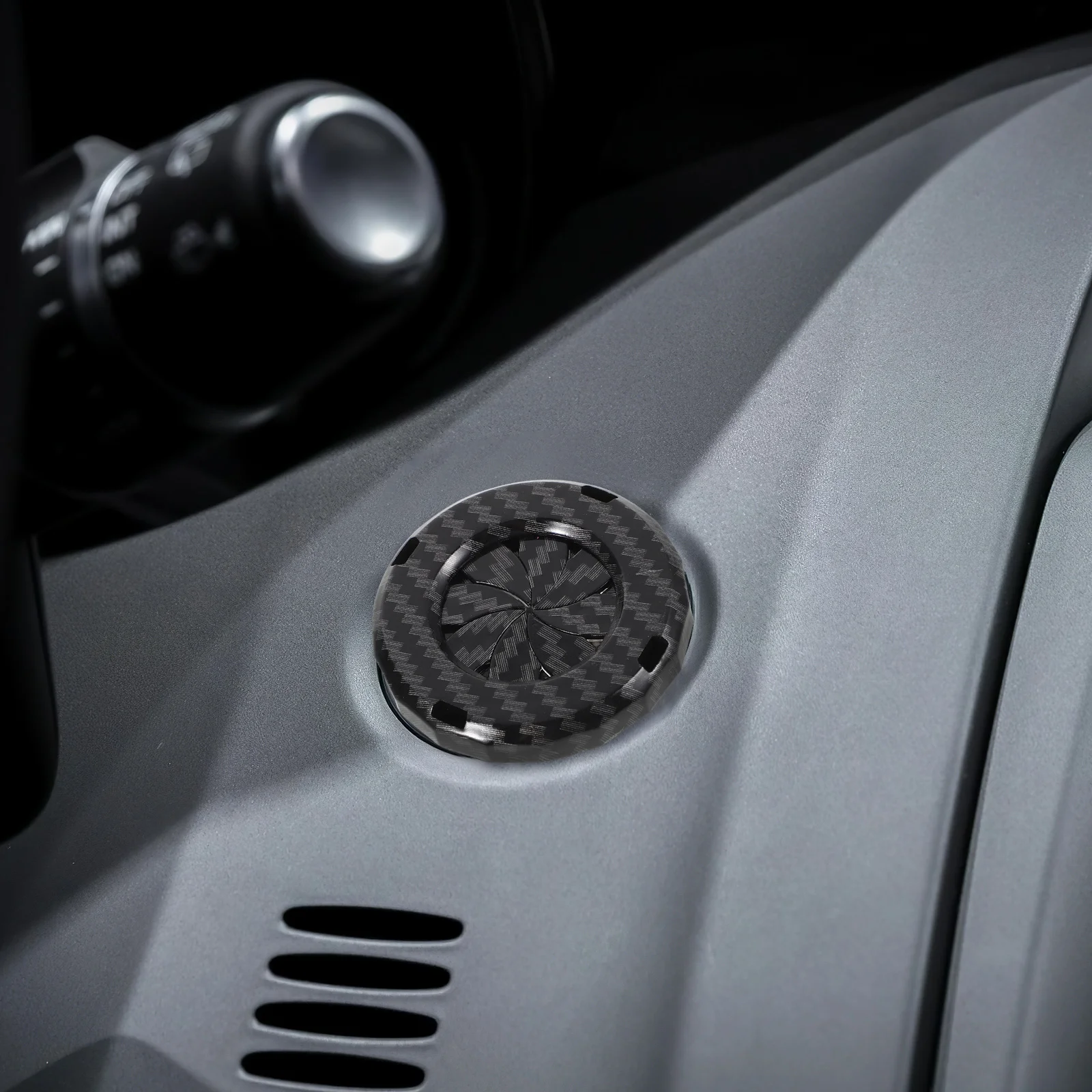 

Universal Carbon Fiber Engine Start Button Cover for Car Interior Push Start Button Protection Rotary Switch Guard