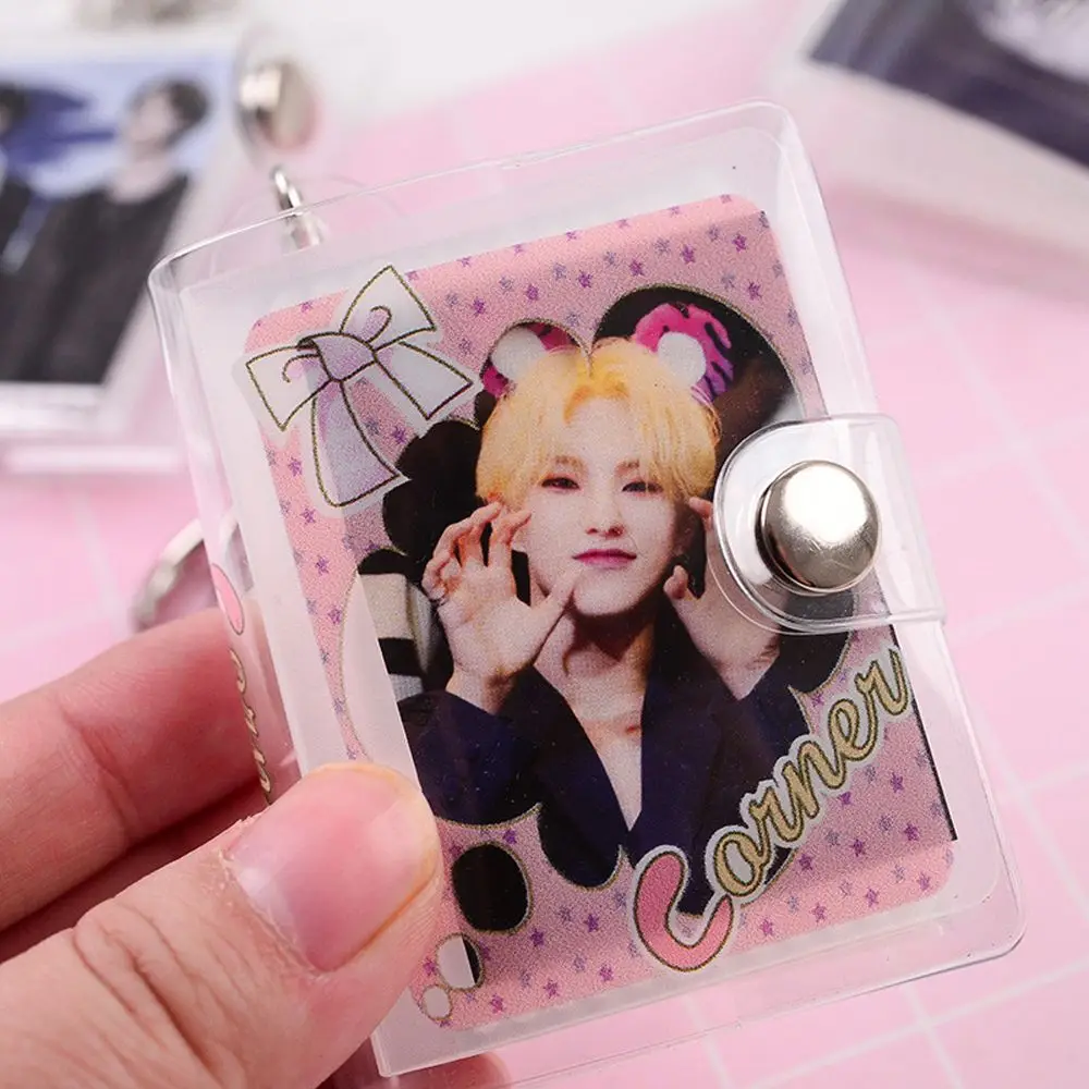 Pendant Binder Pocket Photo Holder Pictures Storage Collection Card Holder Card Bag Photo Album Keychain Card Book Keyring