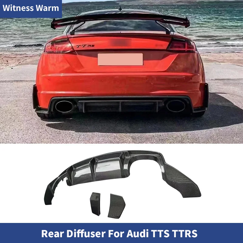 Carbon Fiber/FRP Rear Bumper Lip Spoiler Rear Diffuser For Audi TT TTS TTRS MK3 8S 2018 Car Body Kit