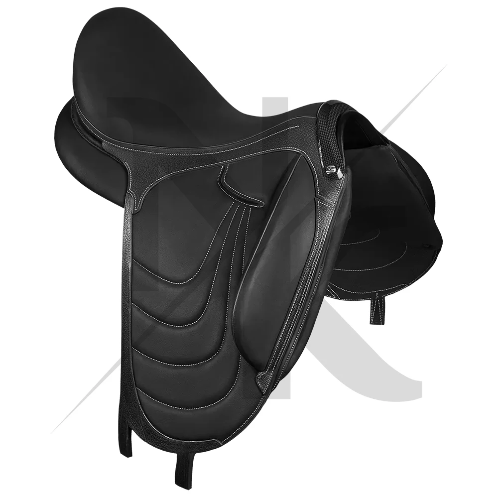High-quality Handcrafted Equestrian Saddle, Soft Natural Leather, Deep Wooden Seat, Thick, for British Horse Racing