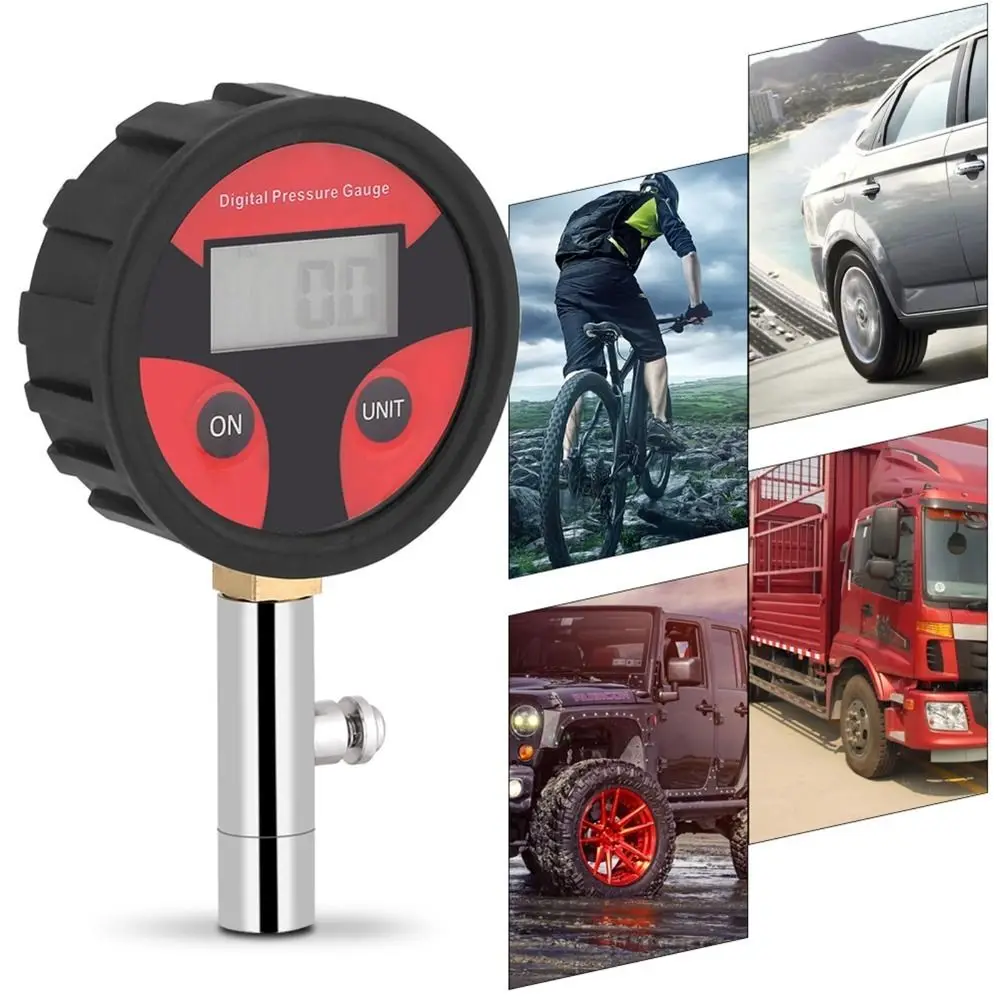 0-200PSI Digital Tire Pressure Gauge High Accuracy LCD Backlight Air Pressure Gauge LED Light Digital Display Pressure Tester