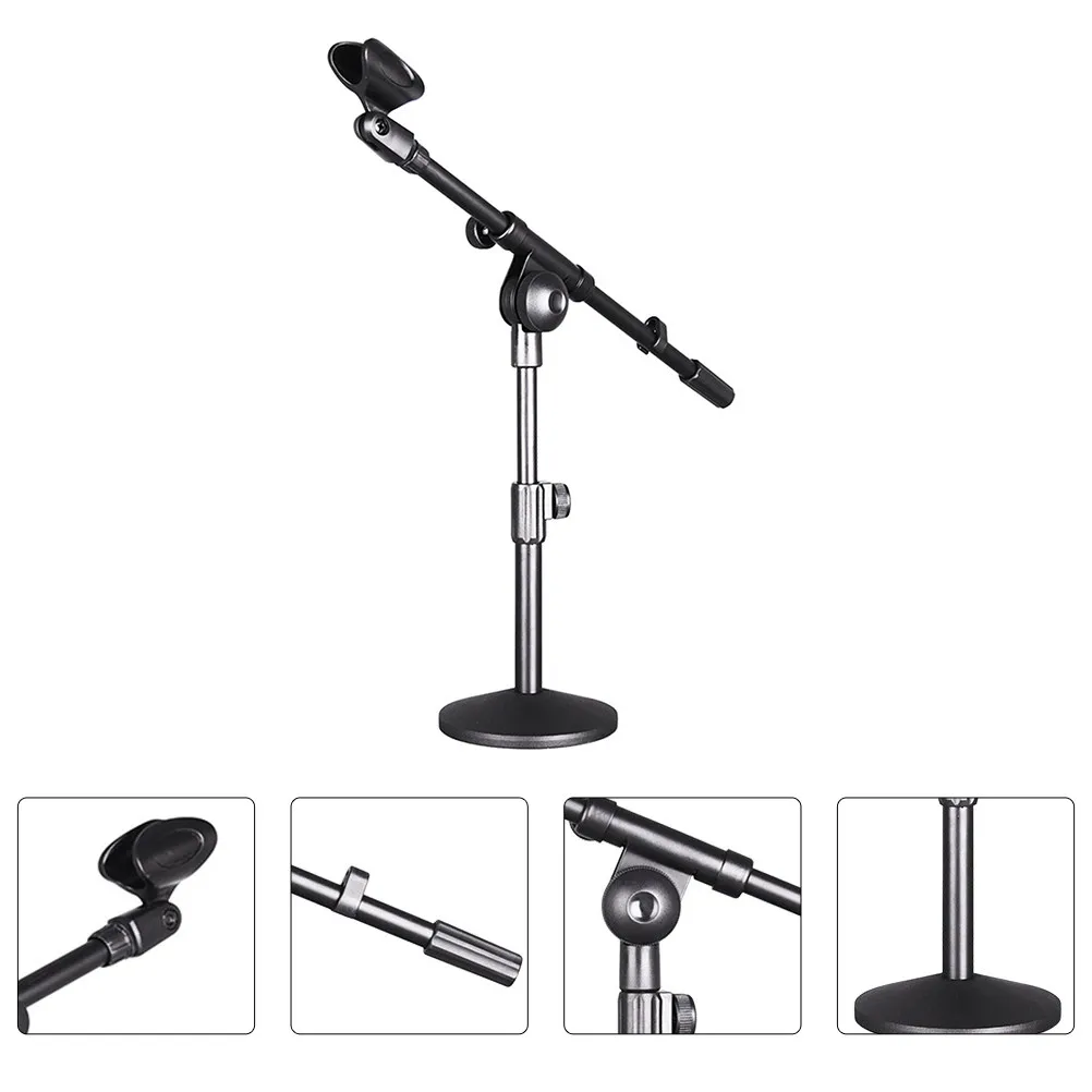 

Adjustable Microphone Stand Desktop Mic Holder For Speech Recording Studio Stage Table Mount Bracket Boom Arm