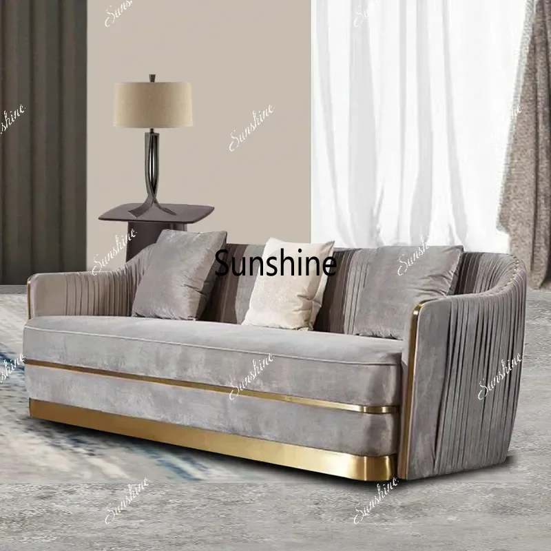 Wholesale Luxury High End 1+2+3 Seater Sofa Fabric Velvet Couch Living Room Sofa Furniture Set