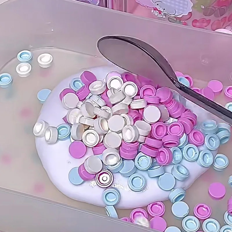 Tiny Round Flash Building Blocks,Mini Filler Particles for Squeeze Ball,Slime, Cream Glue, Resin,Handmade DIY Craft S