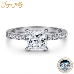 Certified Princess Moissanite Engagement Ring 1.2ct Colorless VVS Diamond Bridal Proposal Rings Sterling Silver Weddig Band