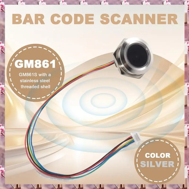 2025 GM861 métal LED anneau de contrôle voyant UART Interface 1D/2D Code à barres QR Code lecteur de code à barres Module, GM861 métal LED Co