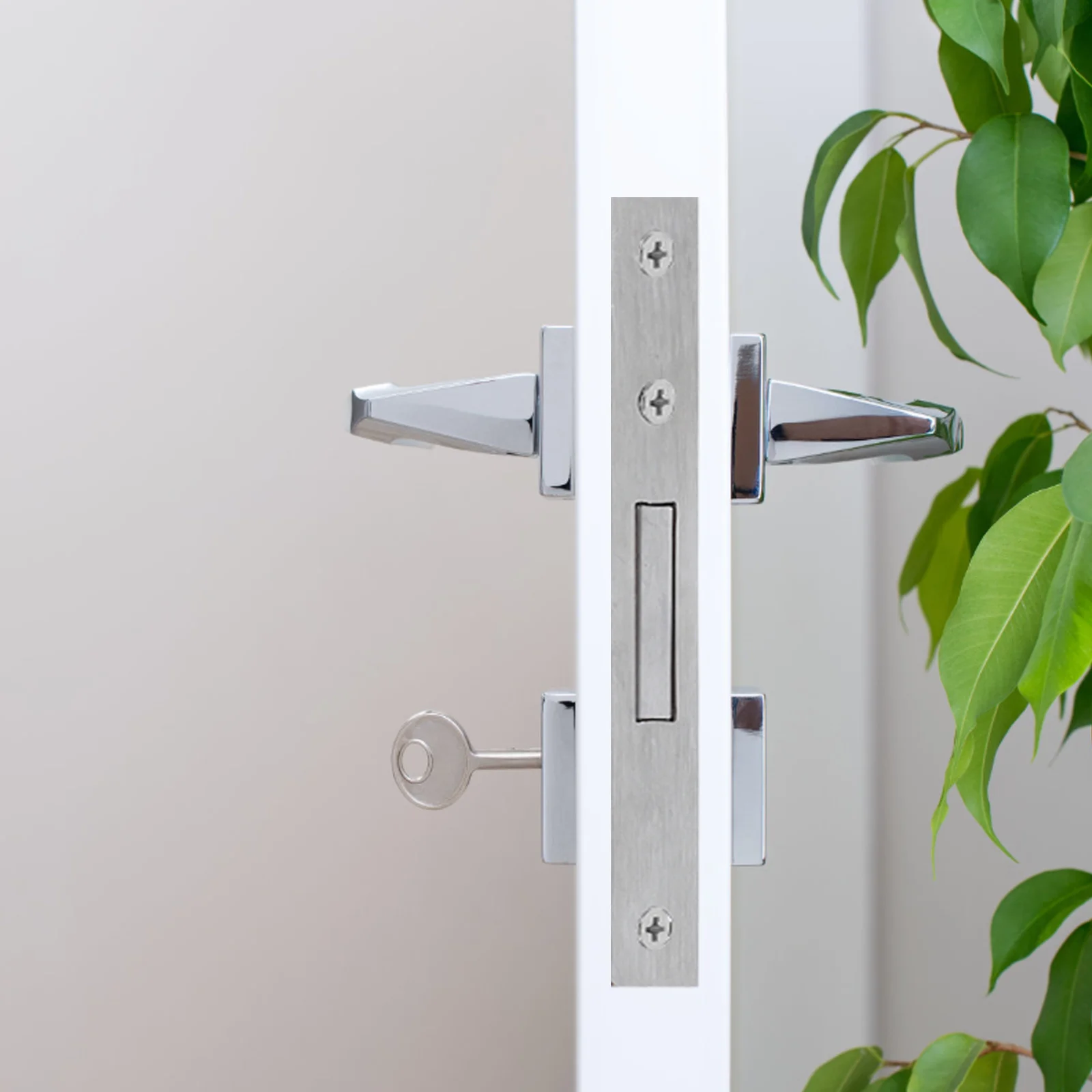 

1 Set Single Tongue Mortise Lock Stainless Steel For Utility Bathroom Doors Flush Mount Bolt Latch Hardware Heavy Duty Anti-Rust