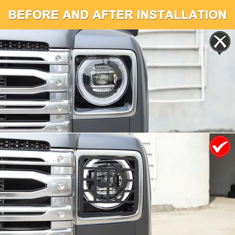 2Pcs/set Car Front Headlight Lamp Guard Cover Trim Decor Lamp Hoods Protect Cover For Great Wall Haval H9 2024 2025 2026