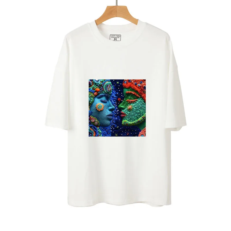 Bead String 3D art ubrania naklejki osobowość DIY naszywki winylowe DTF naklejka termotransferowa żelazko na ubrania T-shirt udekoruj