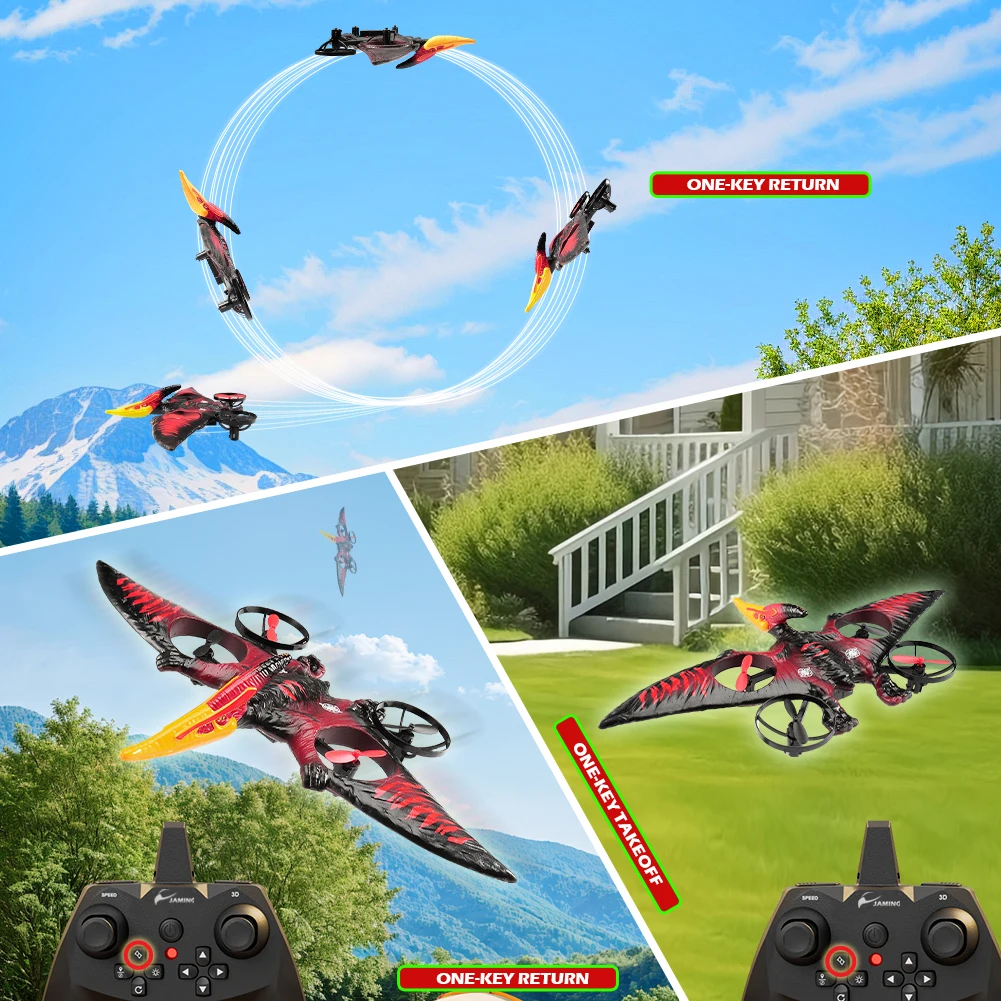 Pterosaur rc avião 2.4g 6 eixos giroscópio avião de controle remoto epp espuma rc aeronaves rc planador brinquedos voadores para crianças e iniciantes