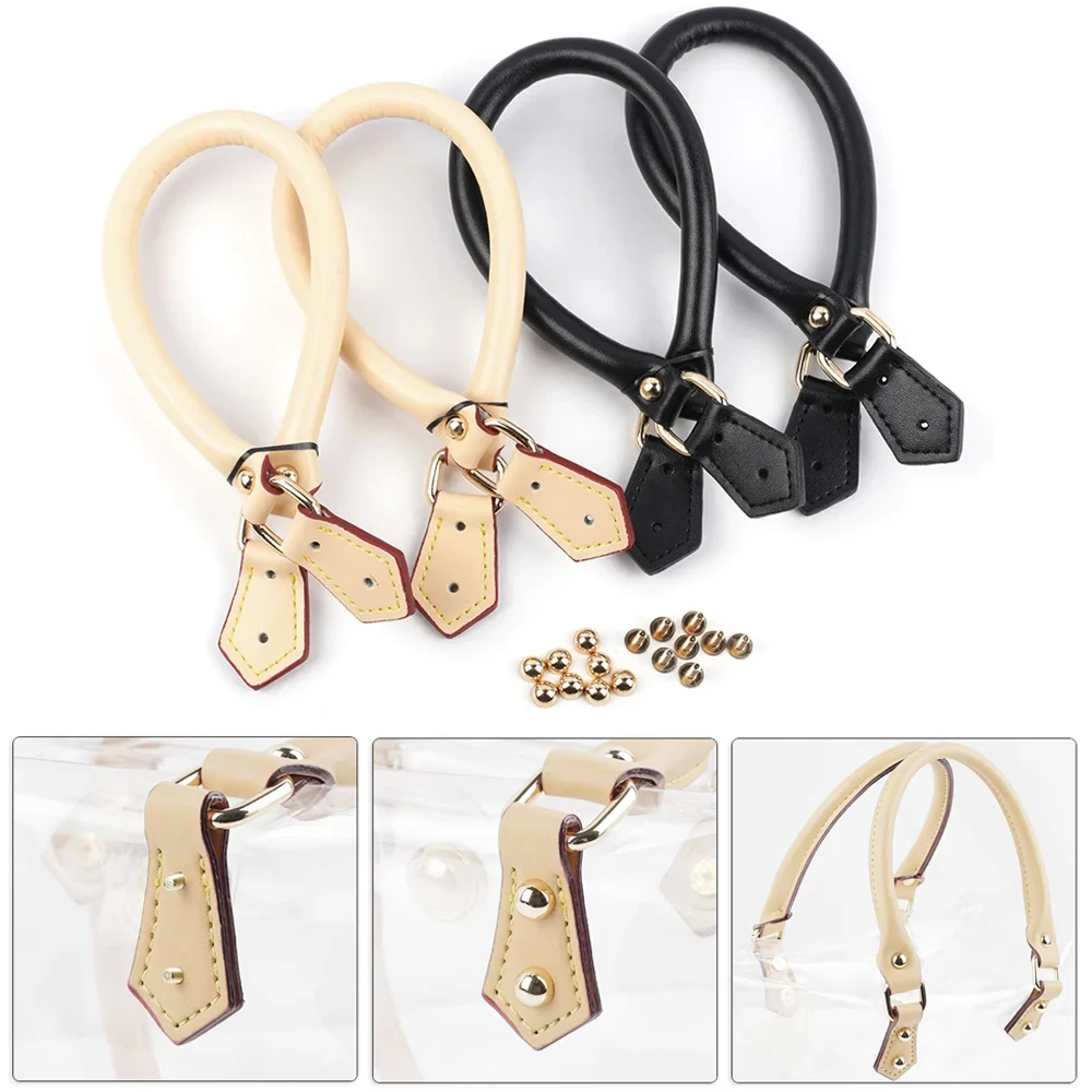 

2pcs 40cm Genuine Leather Bag Strap Detachable Purse Handles Replacement Women DIY Handbag Shoulder Straps Tote Bags Accessories