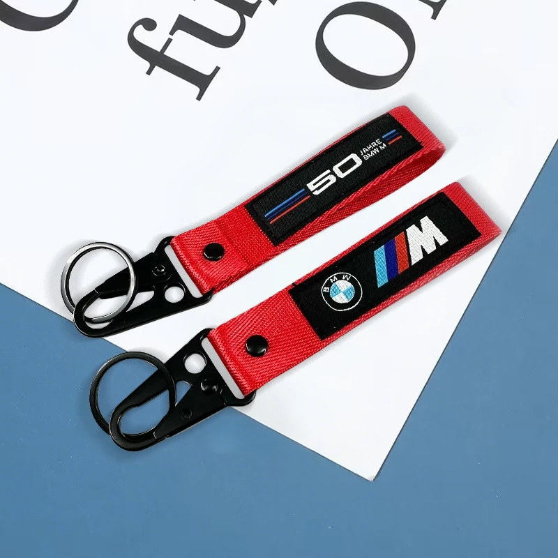 

Car Motorcycle Keychain Anti-loss Logo Keyring For BMW 50th F12 F13 F30 E60 E65 E66 E63 F01 F02 X1 X3 4 5 6 7 Series Accessories